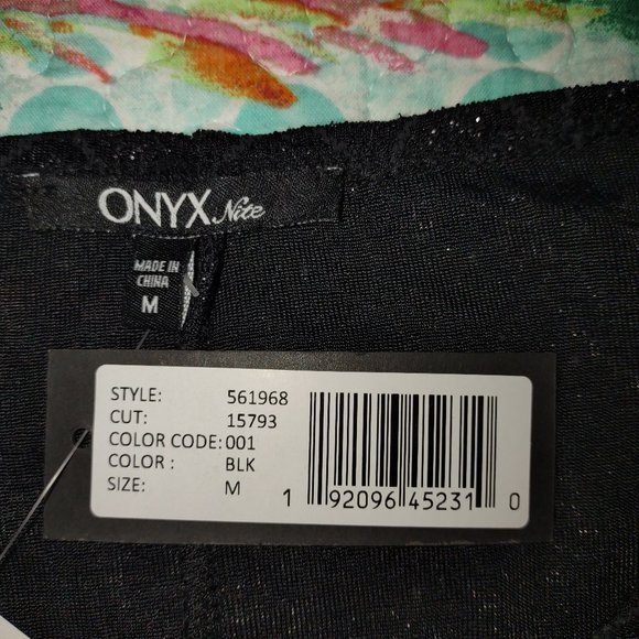 Onyx Nite Sparkly Black Top Size M NWT - Picture 7 of 8